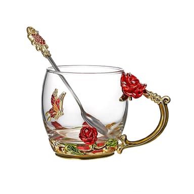 Fjärilste kopp Blommig kopp Kaffekopp Teacup 330 m