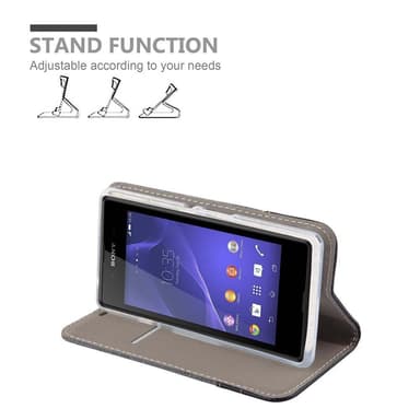 Sony Xperia E3 Plånboksfodral Skal (Grå)
