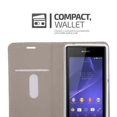 Sony Xperia E3 Plånboksfodral Skal (Grå)