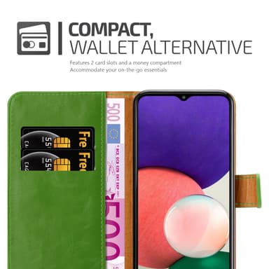 Samsung Galaxy A22 5G Plånboksfodral Skal (Grön)