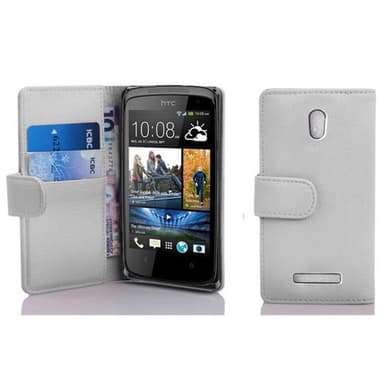 Skal HTC Desire 500 Plånboksfodral (Vit)