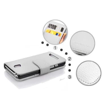 Skal HTC Desire 500 Plånboksfodral (Vit)