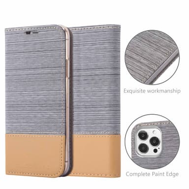 iPhone 13 PRO Plånboksfodral Skal (Grå)