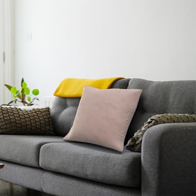 Kuddfodral 40x40 cm dekorativt i sammet (rosa)