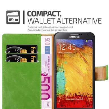 Samsung Galaxy NOTE 3 NEO Plånboksfodral Skal (Grön)