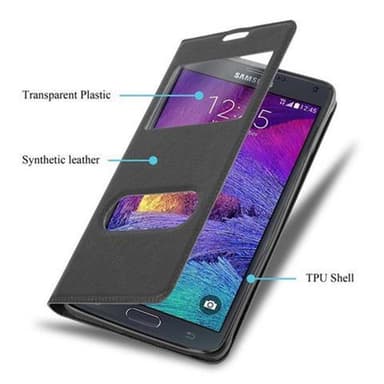 Samsung Galaxy NOTE 4 Plånboksfodral Skal (Svart)