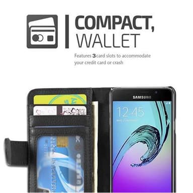 Samsung Galaxy A3 2016 Plånboksfodral Skal (Svart)