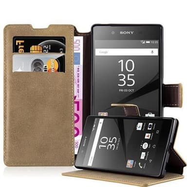 Sony Xperia Z5 Plånboksfodral Skal (Brun)