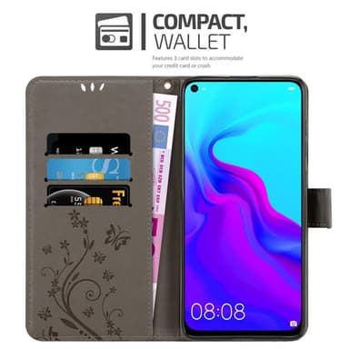 Huawei NOVA 4 Plånboksfodral Skal (Grå)