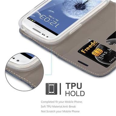 Samsung Galaxy S3 MINI Plånboksfodral Skal (Blå)