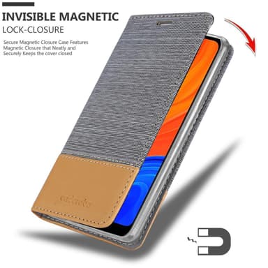 Huawei Y6S Plånboksfodral Skal (Grå)