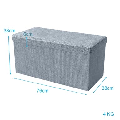 Hopfällbar bänk 78x38x38 cm Sittpall Sittkub (grå)
