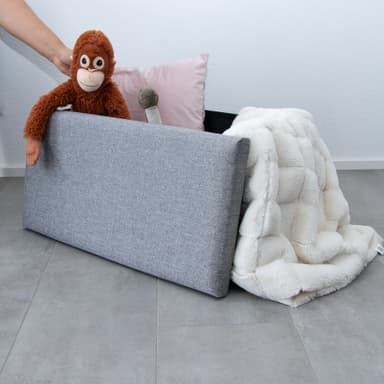 Hopfällbar bänk 78x38x38 cm Sittpall Sittkub (grå)