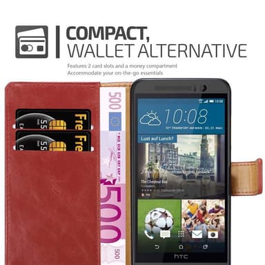 HTC ONE M9 Plånboksfodral Skal (Röd)