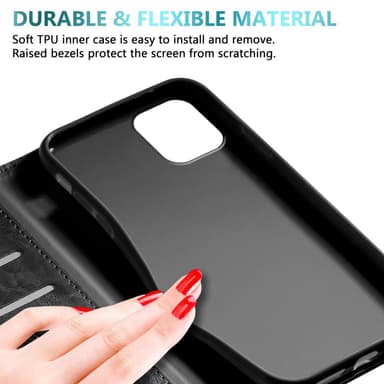 iPhone 11 PRO MAX Plånboksfodral Skal (Svart)
