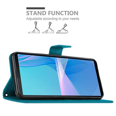 Sony Xperia 10 III Plånboksfodral Skal (Blå)