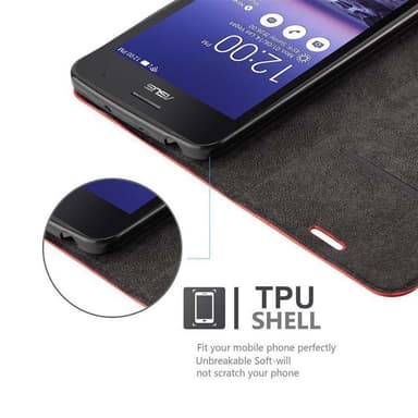 Asus ZenFone 5 2014 Skal Fodral Case (Röd)