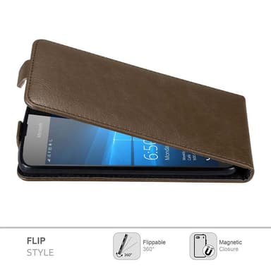 Nokia Lumia 650 Flipfodral Skal (Brun)