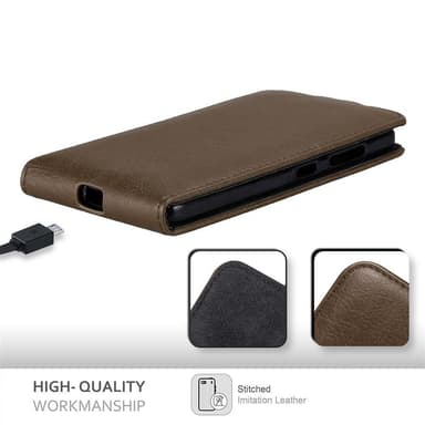 Nokia Lumia 650 Flipfodral Skal (Brun)