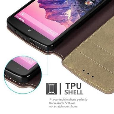 LG Google NEXUS 5 Plånboksfodral Skal (Brun)