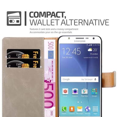 Samsung Galaxy J7 2015 Plånboksfodral Skal (Brun)