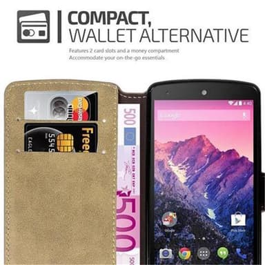 LG Google NEXUS 5 Plånboksfodral Skal (Brun)