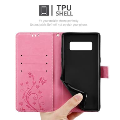 Samsung Galaxy NOTE 8 Plånboksfodral Skal (Rosa)