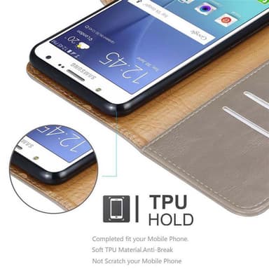 Samsung Galaxy J7 2015 Plånboksfodral Skal (Brun)