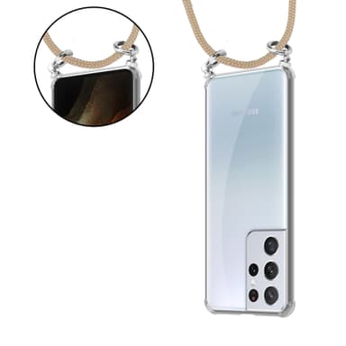 Skal Samsung Galaxy S21 ULTRA Fodral Kedja (Brun)