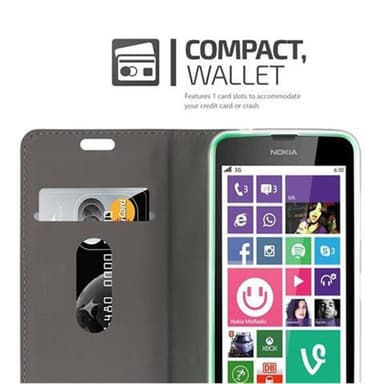 Nokia Lumia 630 / 635 Plånboksfodral Skal (Grå)