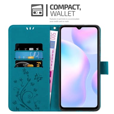 Xiaomi RedMi 9A / RedMi 9AT Plånboksfodral Skal (Blå)