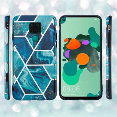 Huawei MATE 30 LITE Plånboksfodral Skal (Blå)