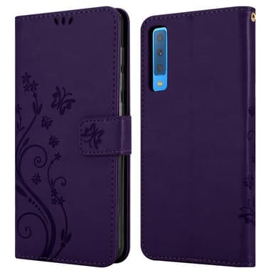 Samsung Galaxy A7 2018 Plånboksfodral Skal (Lila)