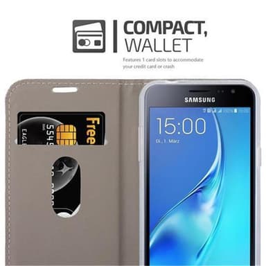 Samsung Galaxy J3 2016 Plånboksfodral Skal (Grå)