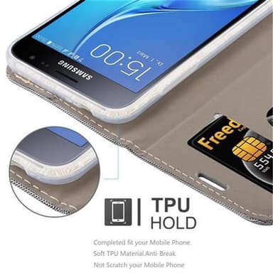 Samsung Galaxy J3 2016 Plånboksfodral Skal (Grå)