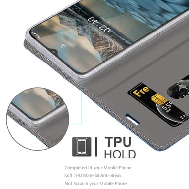 Nokia 2.4 Plånboksfodral Skal (Blå)