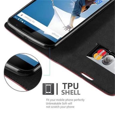 Motorola Google NEXUS 6 Skal Fodral Case (Röd)
