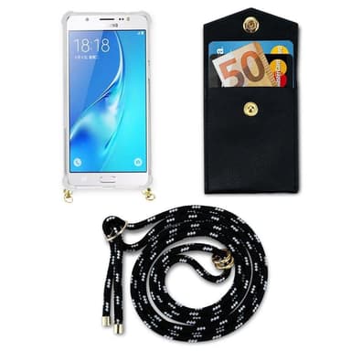 Samsung Galaxy J7 2016 Skal Fodral Kedja (Svart)