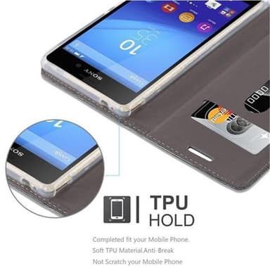 Sony Xperia M4 AQUA Plånboksfodral Skal (Grå)