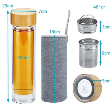 Termoflaska 450 ml Teflaska med infusionsfilter