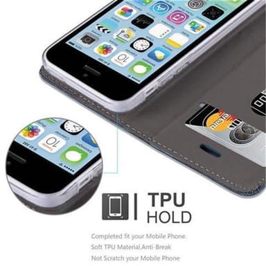 iPhone 5C Plånboksfodral Skal (Blå)