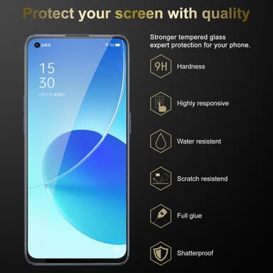 Oppo Reno6 5G 3x Skyddsglas Skyddsfilm Skärmskydd