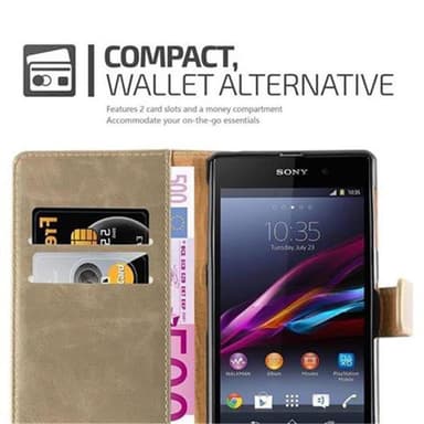 Sony Xperia Z1 Plånboksfodral Skal (Brun)