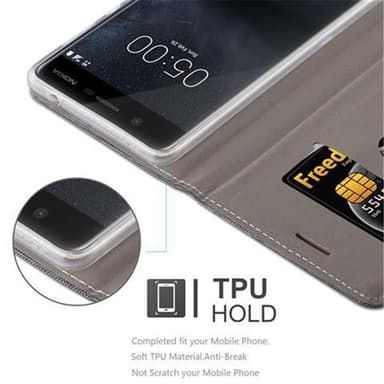 Nokia 5 2017 Plånboksfodral Skal (Grå)