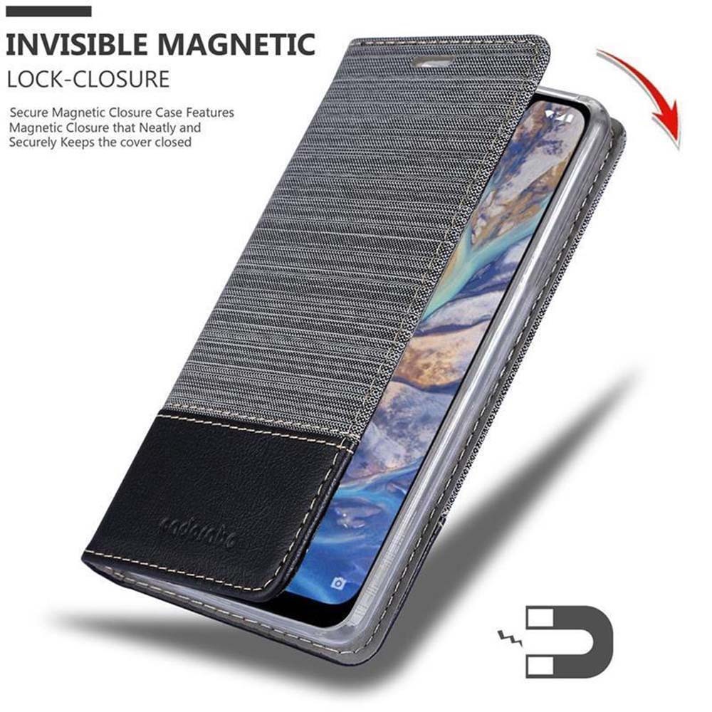Nokia 7.1 PLUS / X7 Plånboksfodral Skal (Grå)