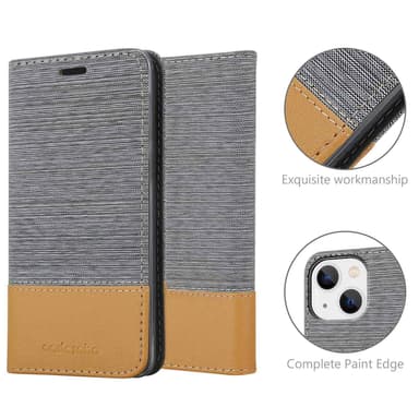 iPhone 14 Plånboksfodral Skal (Grå)
