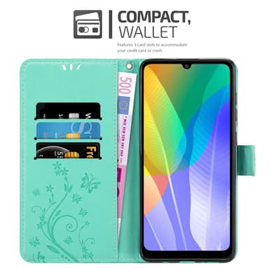 Huawei Y6P Plånboksfodral Skal (Turkos)