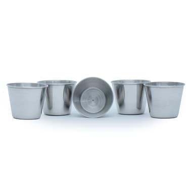 5x Muggar rostfritt stål Stapelbara Dryckeskopp (55ml)