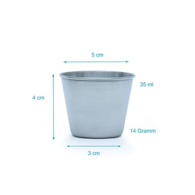 5x Muggar rostfritt stål Stapelbara Dryckeskopp (55ml)
