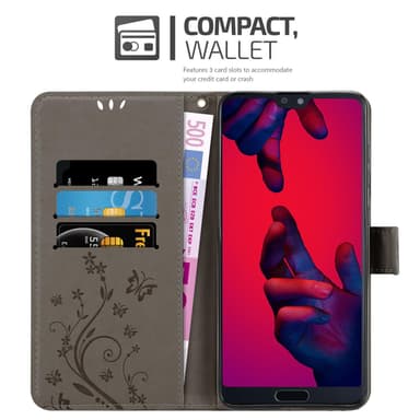 Huawei P20 PRO / P20 PLUS Plånboksfodral Skal (Grå)